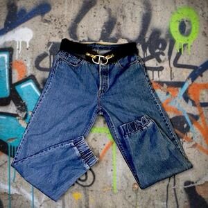Levi's 501 Original Premium Big E Custom Reworked Jogger Jeans Indigo Water<Less